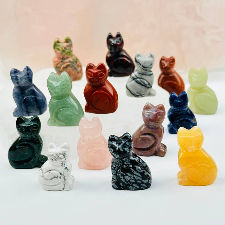 Rock Paradise - Wholesale Spiritual Stone/Crystal - Crystal Gemstone Carved Sitting Cat