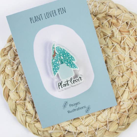 Plant Lover Pin for wholesale by paigesillustrations