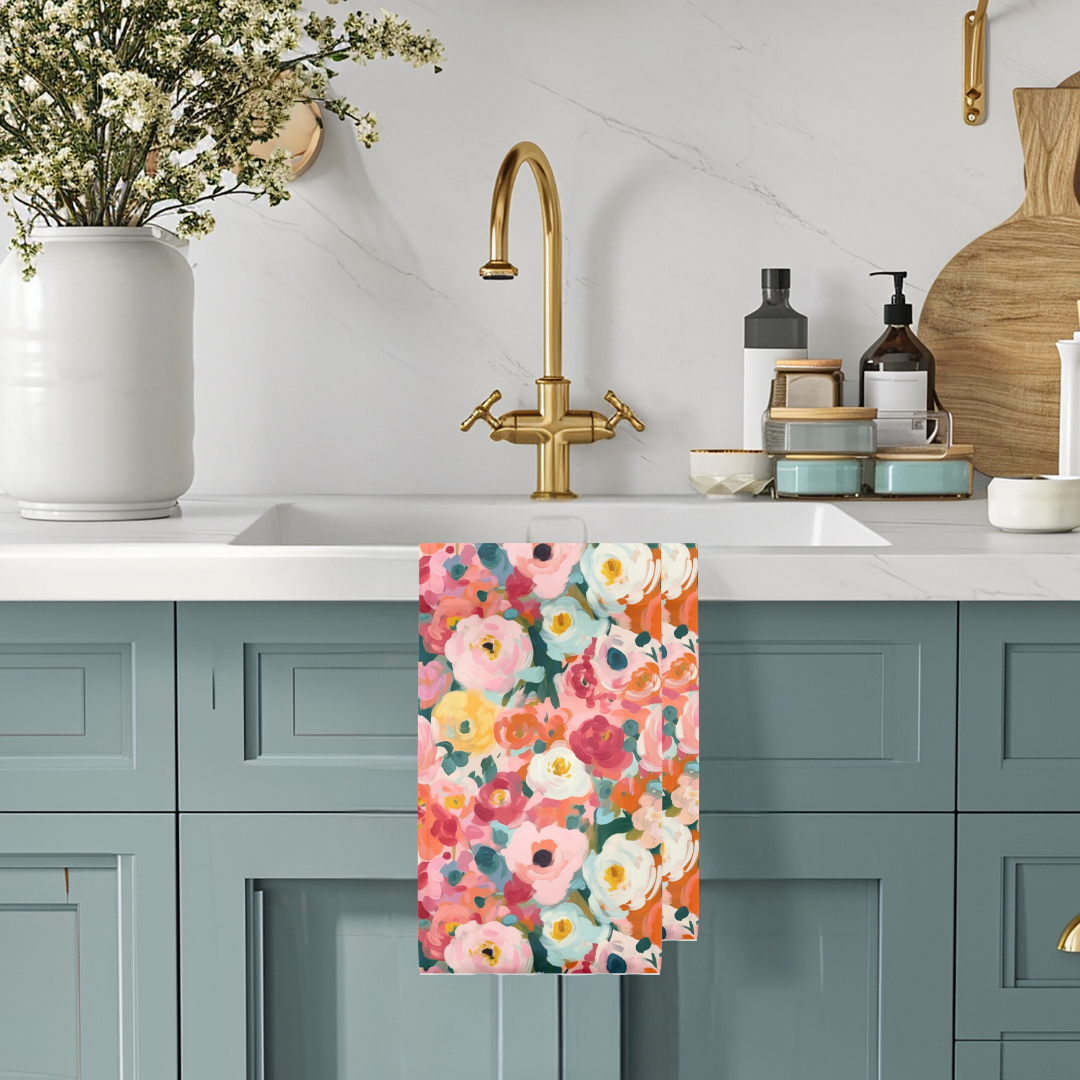 Paper Baristas - Wholesale Tea Towel - Flower Garden Kitchen | Recycle Microfiber Waffle Tea Towel3