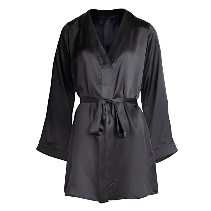 robe chemise en soie Lola & short en noir pour la vente par je mérite, i deserve