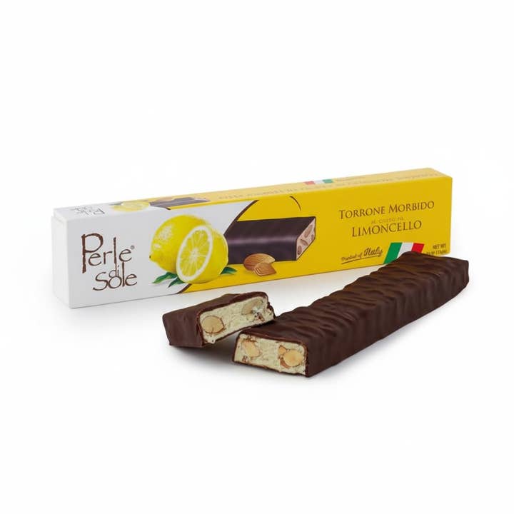Torrone Morbido al Cioccolato Fondente al Limone Italiano - Mandorle per la vendita all'ingrosso da parte di Perle di Sole LLC
