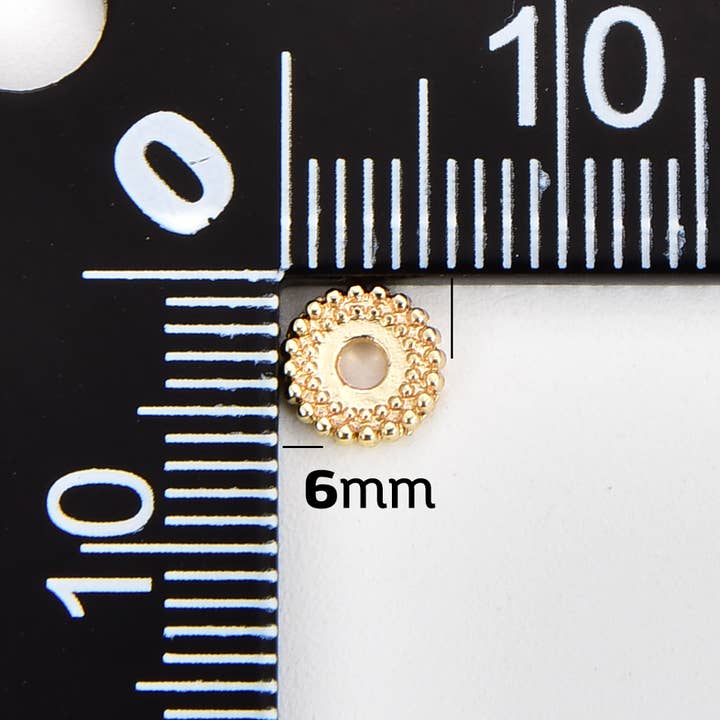 Beads Creation - Wholesale Beads - Flat Round Spacer Beads, Gear Shaped Spacer Bead, SP0972