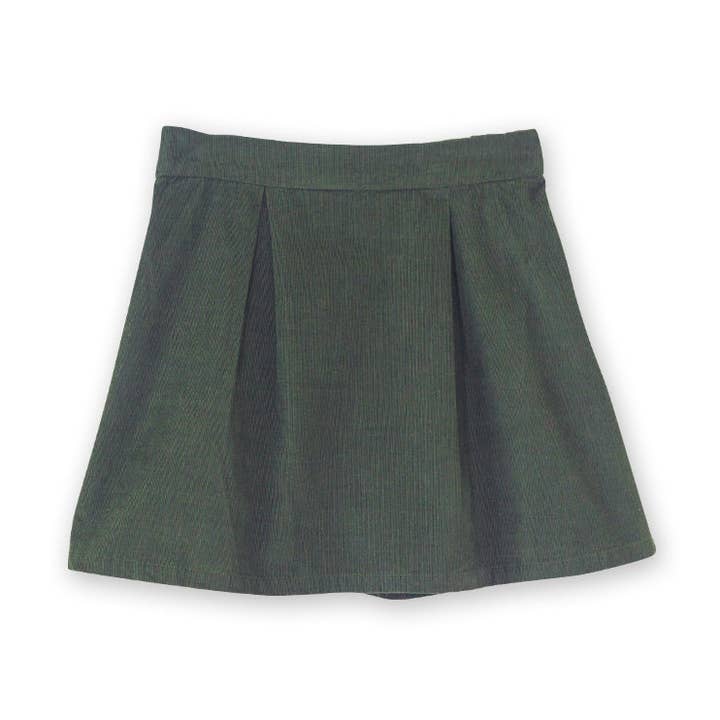 Beet World - Wholesale Skirt - Kids - Brooklyn Skirt | Pine Green Corduroy0