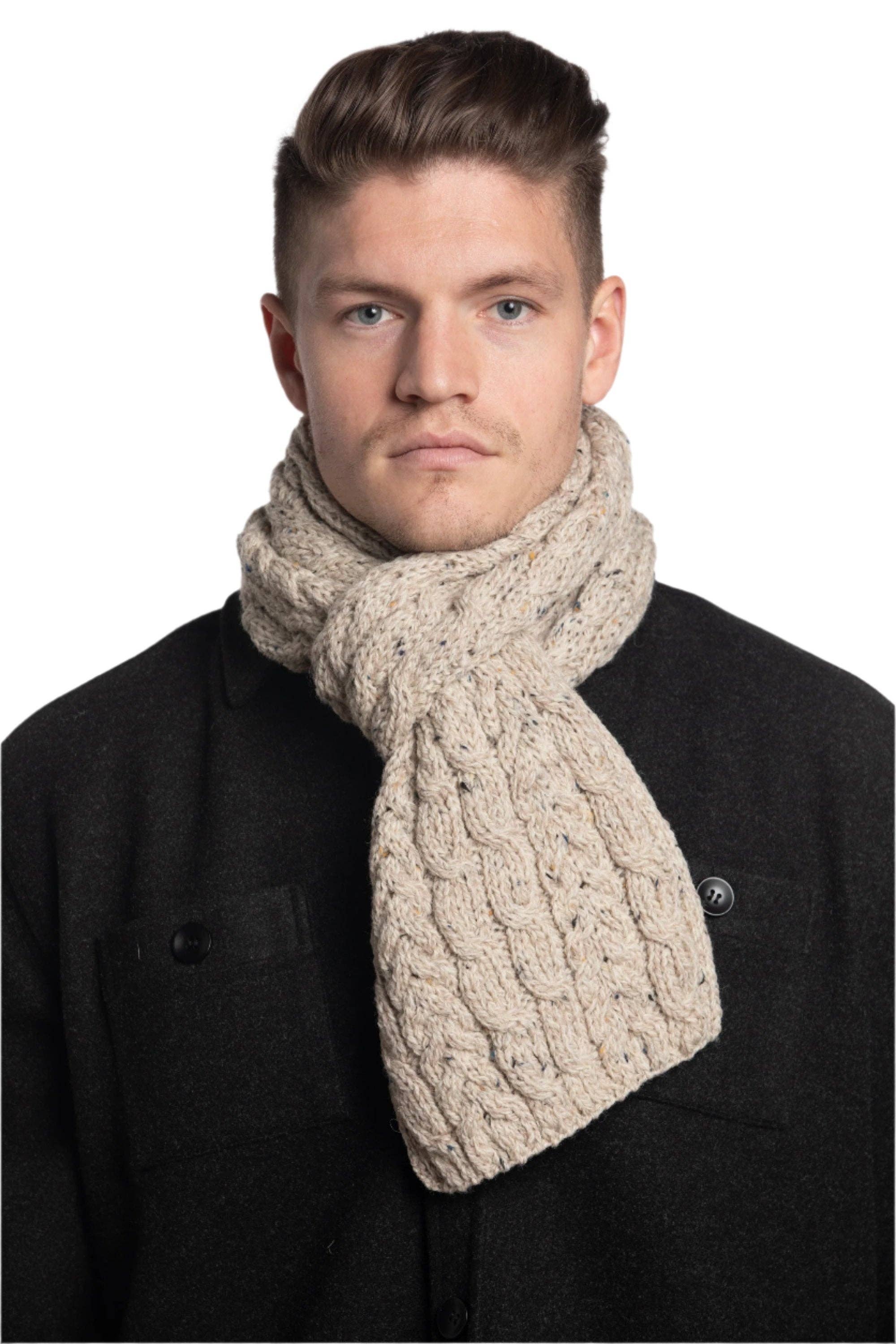 Rue Saint-Patrick - Wholesale Scarf - Men's - Made in Ireland Worsted Wool Scarf in Oatmeal