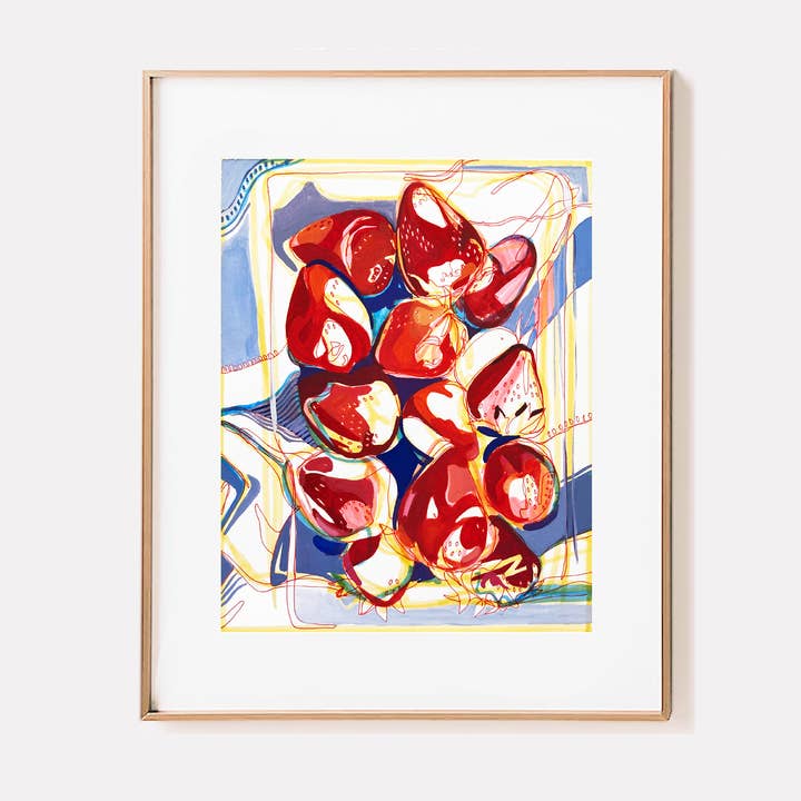 "Strawberries" Fruit Painting Signed Archival Giclee Print for wholesale by Anissa Riviere Art and Prints