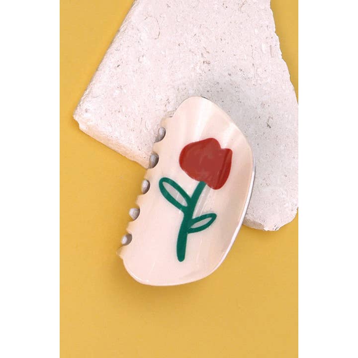 JOSSLYN by wall to wall - Wholesale Hair Clip - Women's - ORGANIC ROUND FLORAL HAIR CLAW CLIPS | 40H6332