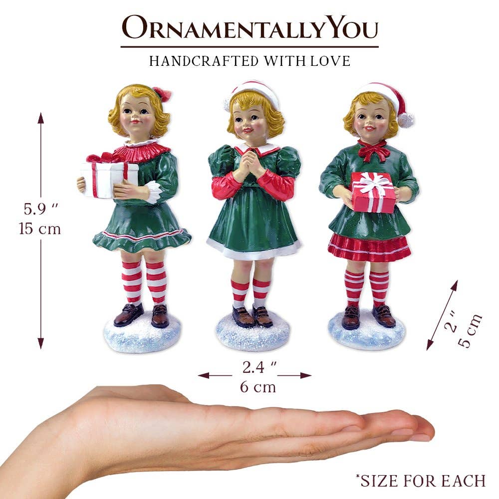 OrnamentallyYou - Wholesale Christmas Decoration - Elegant Victorian Christmas Girl Set of Three Figurines2