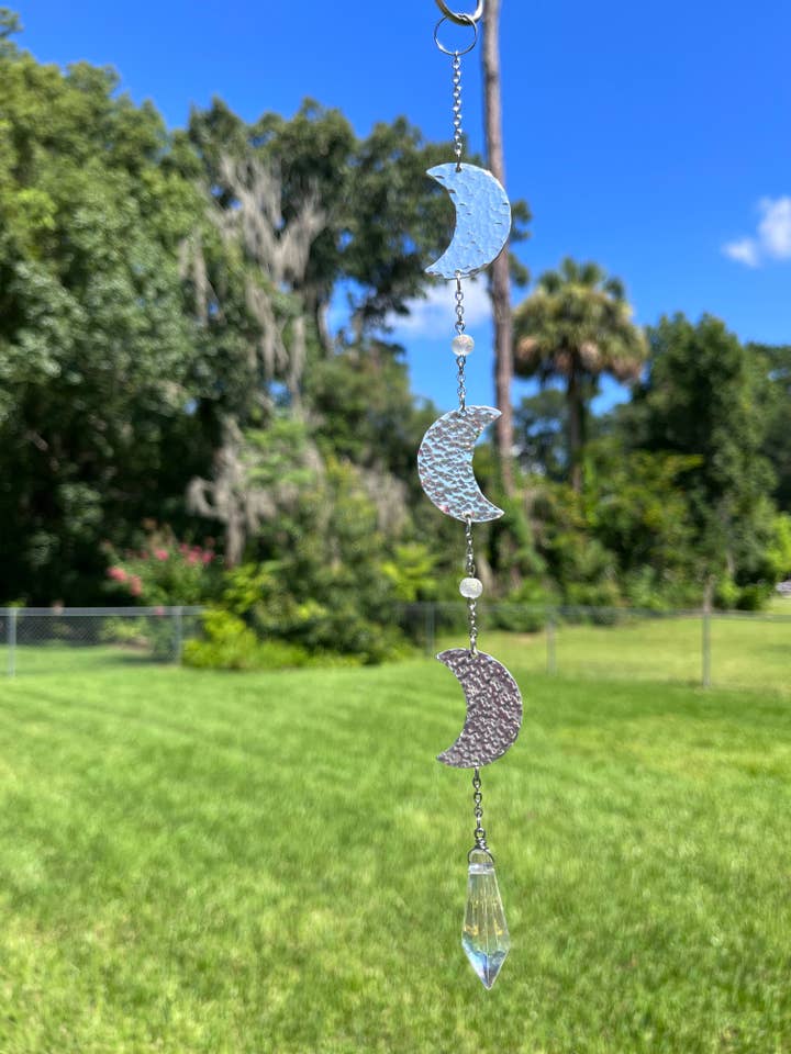 Iridescent Crescent Moons Sun Catcher for wholesale by The Imprint Duo