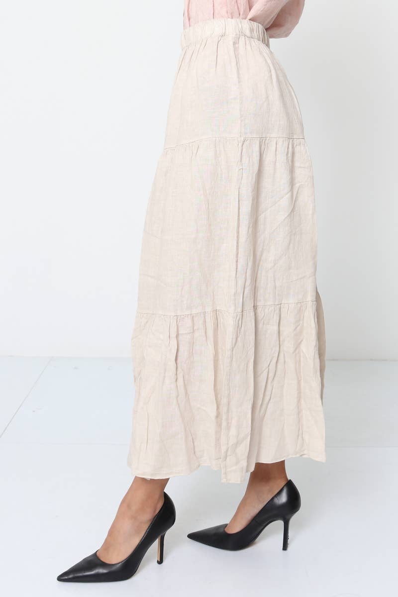 LÉA & LUC - Wholesale Skirt - Women's - 100% Linen Skirt REF. 834835