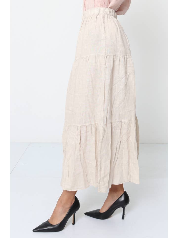 LÉA & LUC - Wholesale Skirt - Women's - 100% Linen Skirt REF. 834835