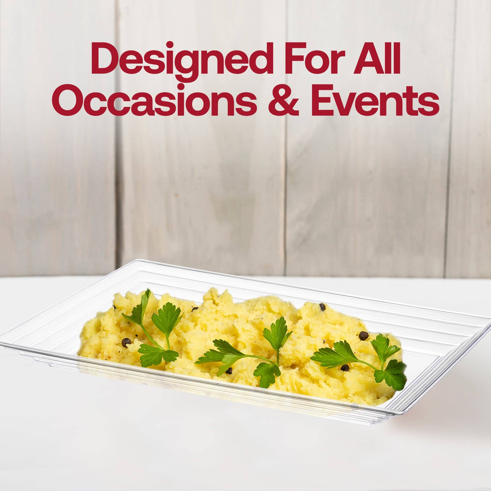 Smarty had a Party - Wholesale Serving Tray - 11" x 16" Clear Rectangular Plastic Serving Trays - 3 pcs5