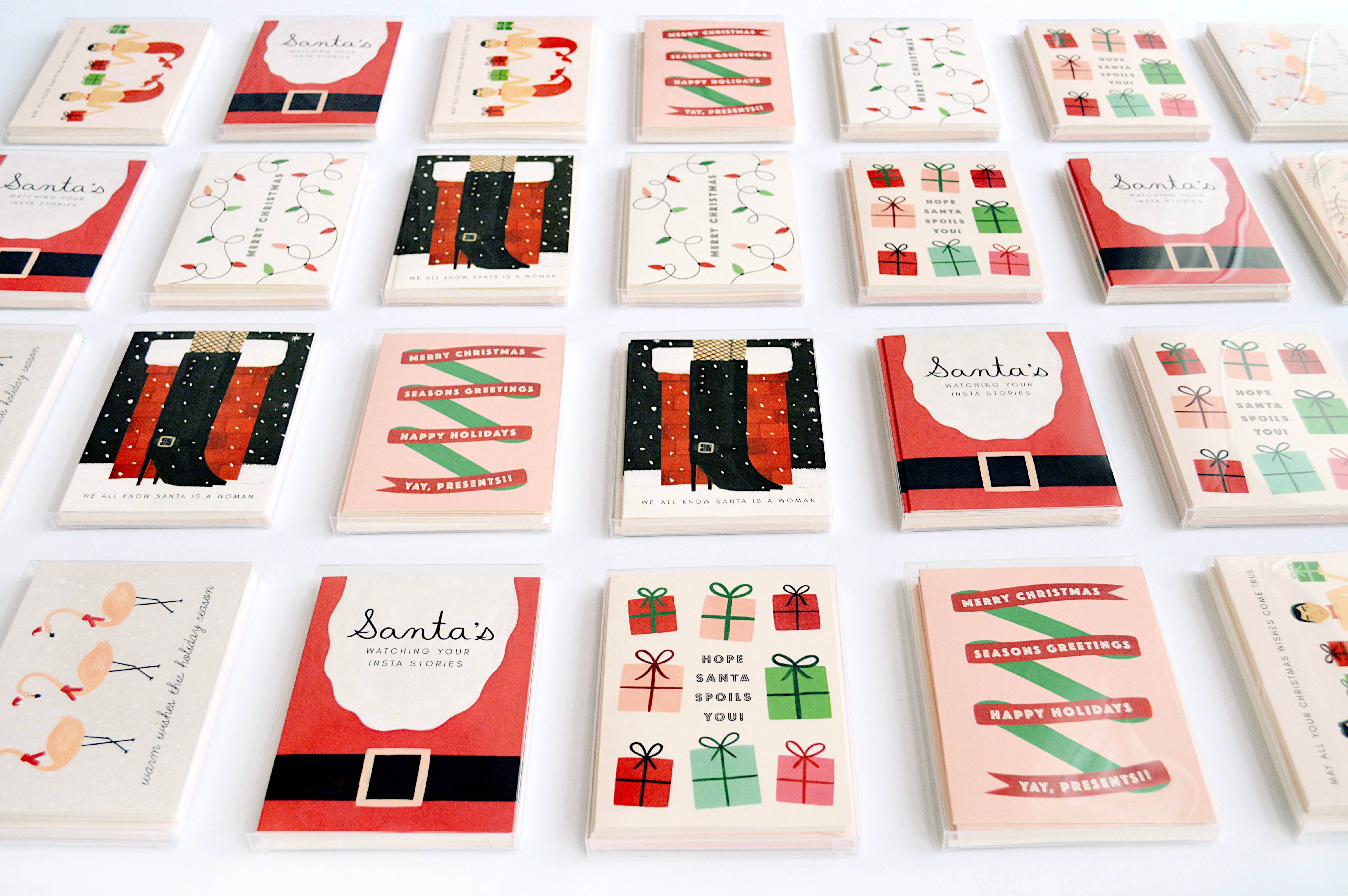 Girl w/ Knife - Wholesale Christmas Card - All The Baby Jesus Vibes Christmas Greeting Card - Gold foil3