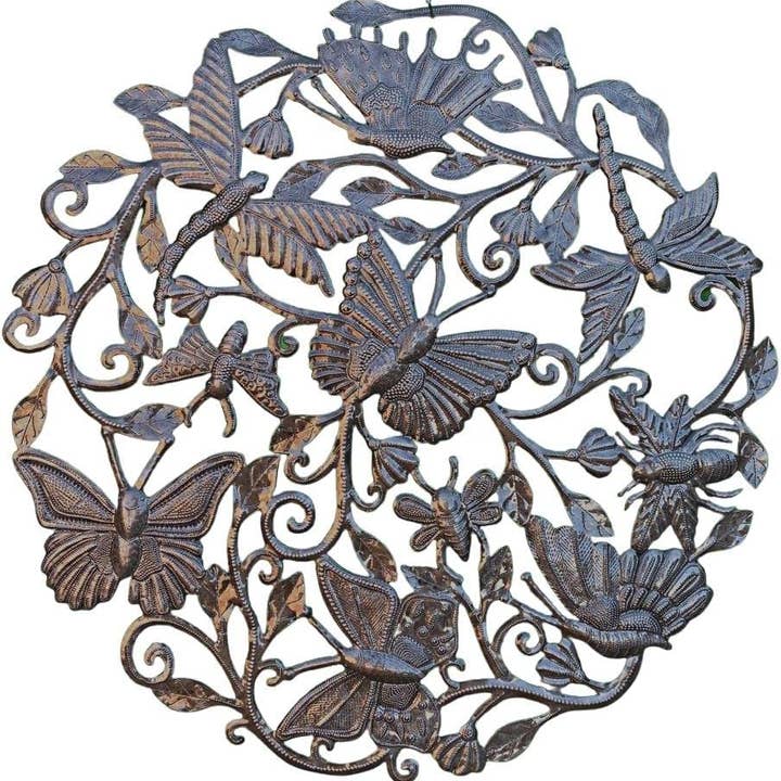 Wall Art Dragonflies & Butterflies, Haitian Home Decor 23" for wholesale by Haiti Fair Trade~ It's Cactus