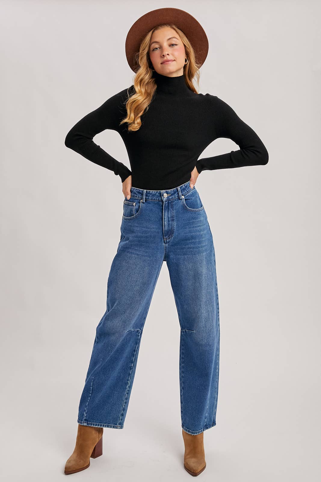 Bluivy - Wholesale Knit Sweater - Women's - WHOLEGARMENT MOCK NECK RIBBED KNIT SWEATER9