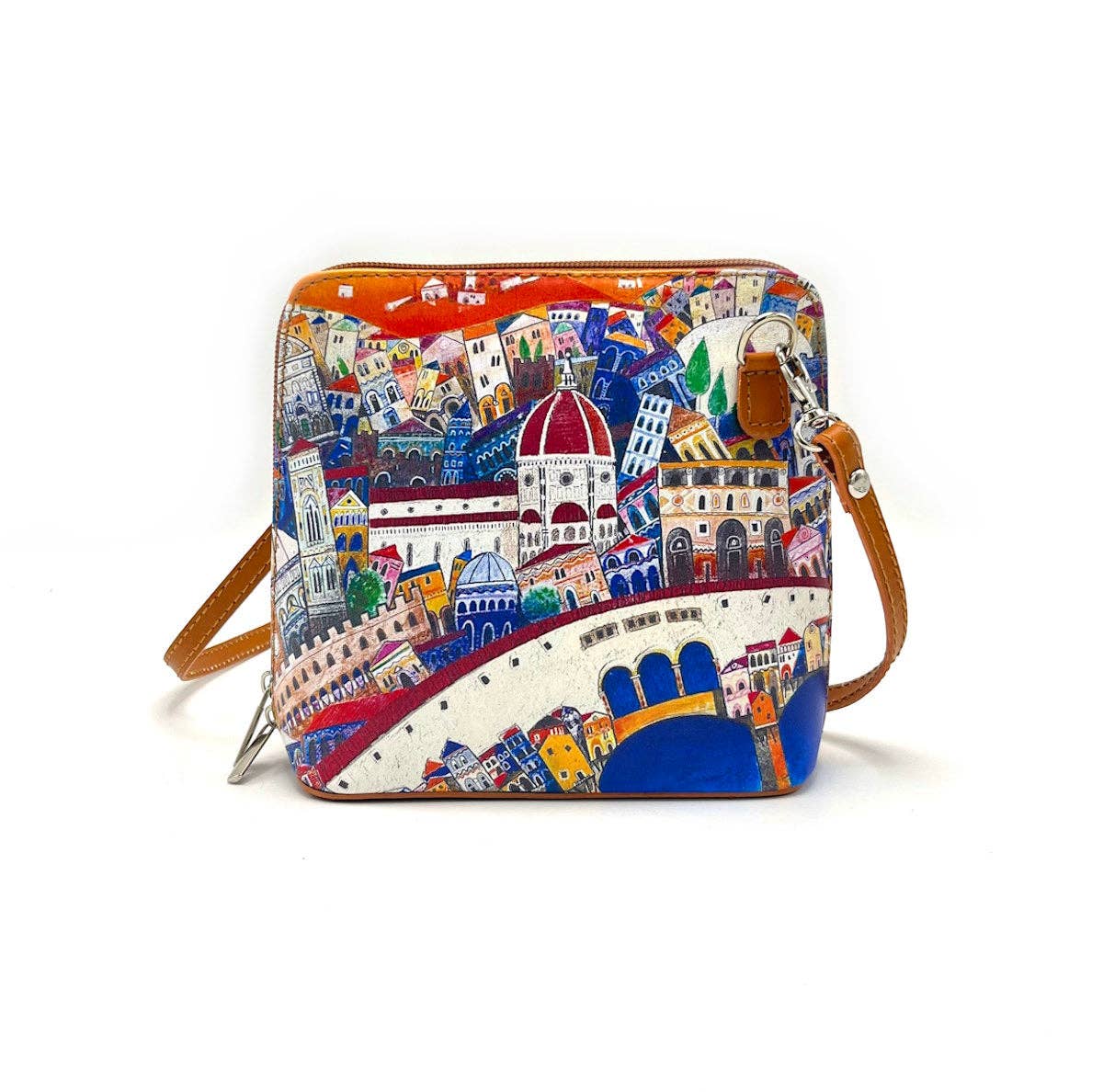 Suie Valentini srl - Wholesale Crossbody Bag - Women's - Printed genuine leather handbag, Made in Italy, art. 1124934