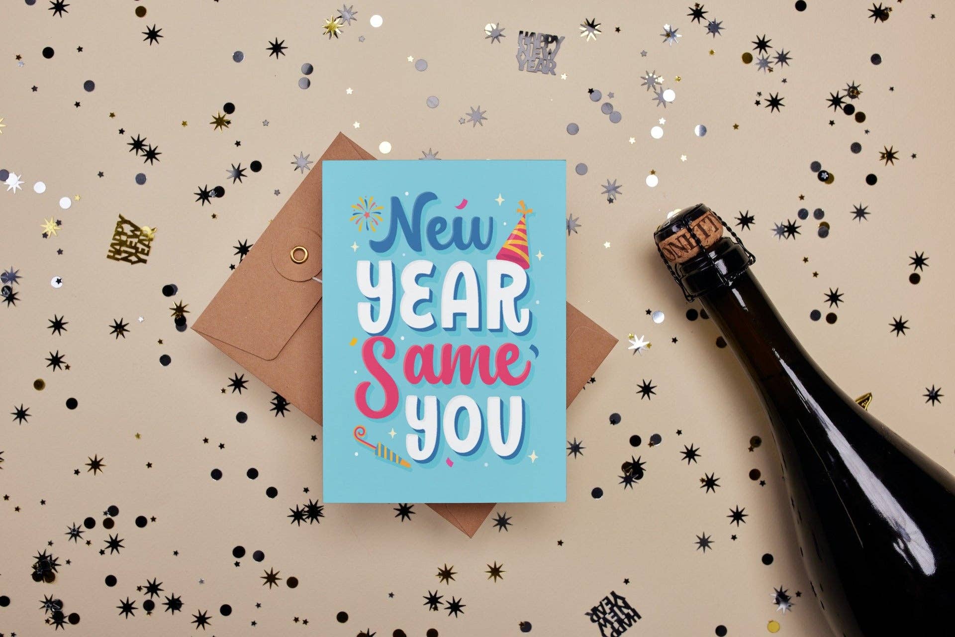 Hustle & Hope - Wholesale New Year's Card - New Year, Same You New Year's Card1