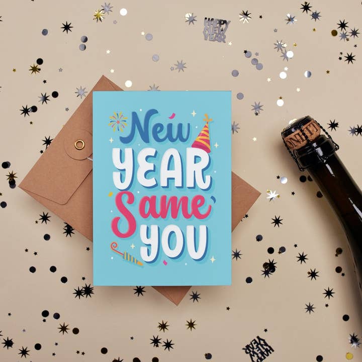 Hustle & Hope - Wholesale New Year's Card - New Year, Same You New Year's Card1