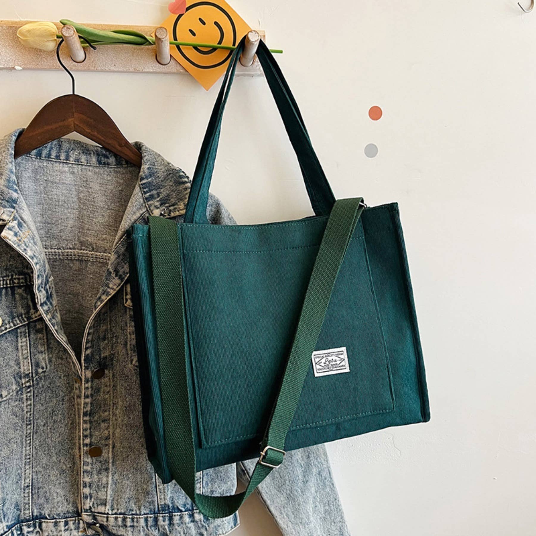 wandf - Wholesale Tote Bag - Women's - Corduroy Tote Bag Handheld and Single Shoulder School Tote2