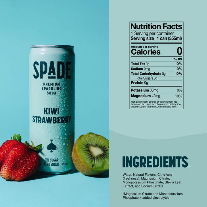 Spade - Wholesale Soda/Carbonated Drink - Spade Soda - Kiwi Strawberry Case of 122