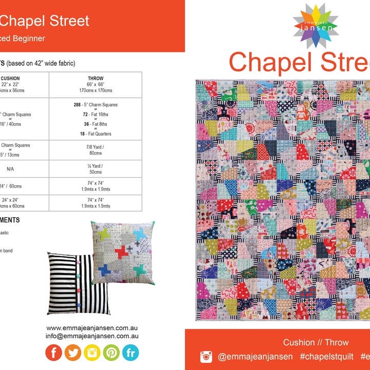 emma jean jansen - Wholesale Craft tool - • Wholesale - Chapel Street Quilt Pattern1