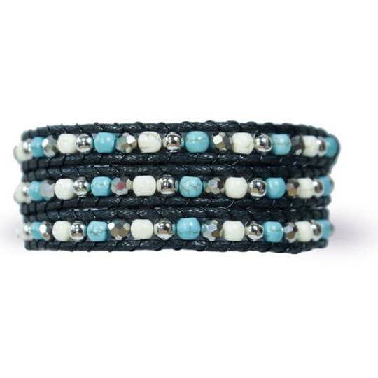 SoulTika - Vente Bracelet de perles - Bracelet enroulé turquoise - bracelet tissé à la main