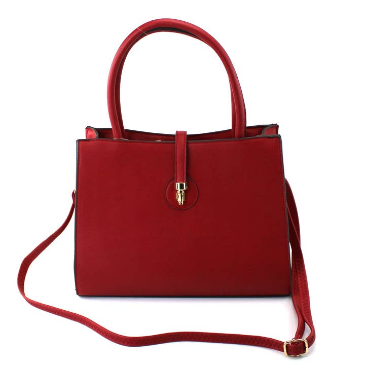 AR New York - Wholesale Top Handle Bag - Women's - 7870 - PU Bag With Golden Metal Clips