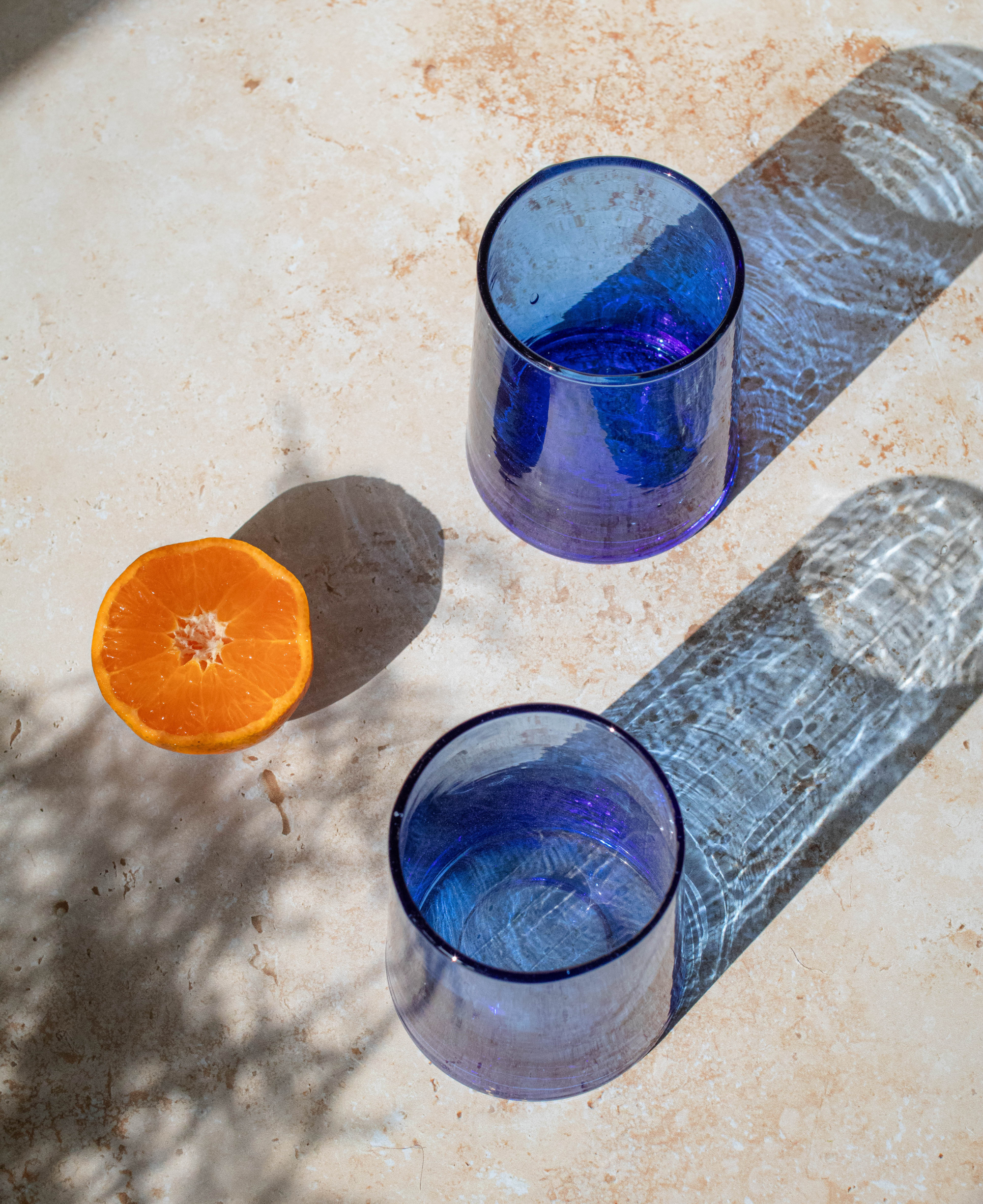 Maison Berber - Wholesale Drinking Glass/Cup - Moroccan Beldi Glasses Set of 6 - Blue5