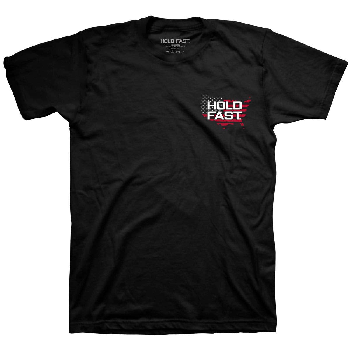 Black HOLD FAST Mens T-Shirt We Will Not Falter for wholesale on Faire2