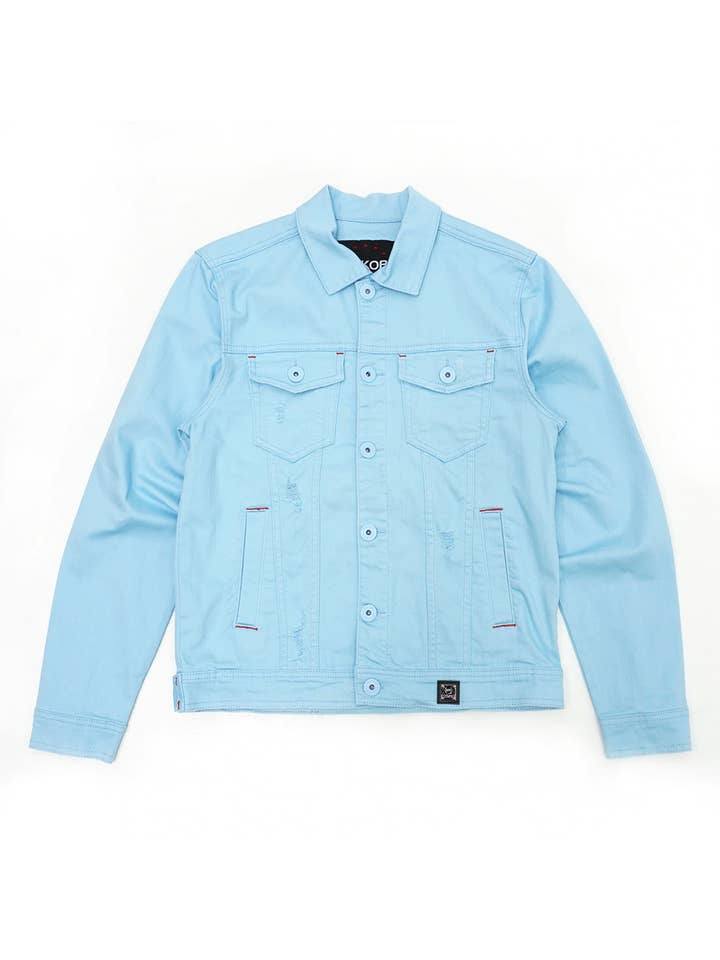 Blue M1026 Makobi Core Denim Jacket-Blue for wholesale on Faire