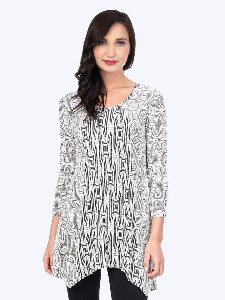 Tianello "Ukah" Knit Jersey Jacquard "Aston" Tunic for wholesale by Tianello