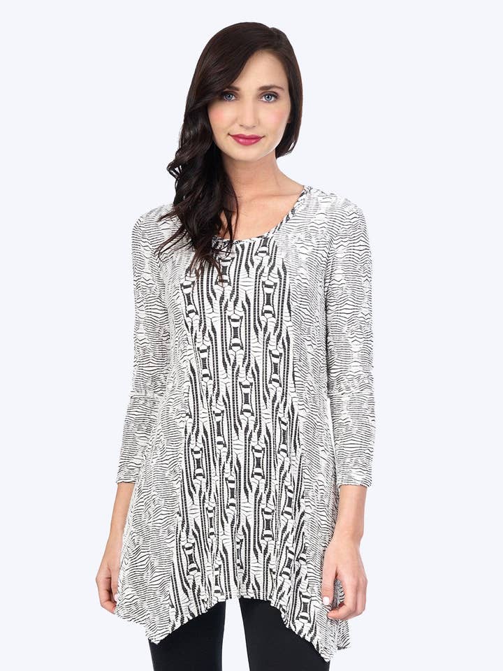 Tianello „Ukah“ strikket jersey Jacquard „Aston“ tunika for engroshandel hos Tianello