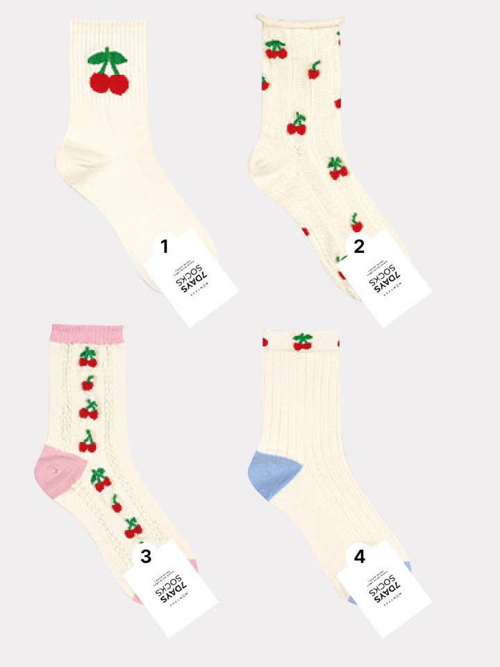 Chaussettes Cerise pour Femme pour la vente par 7DAYSSOCKS