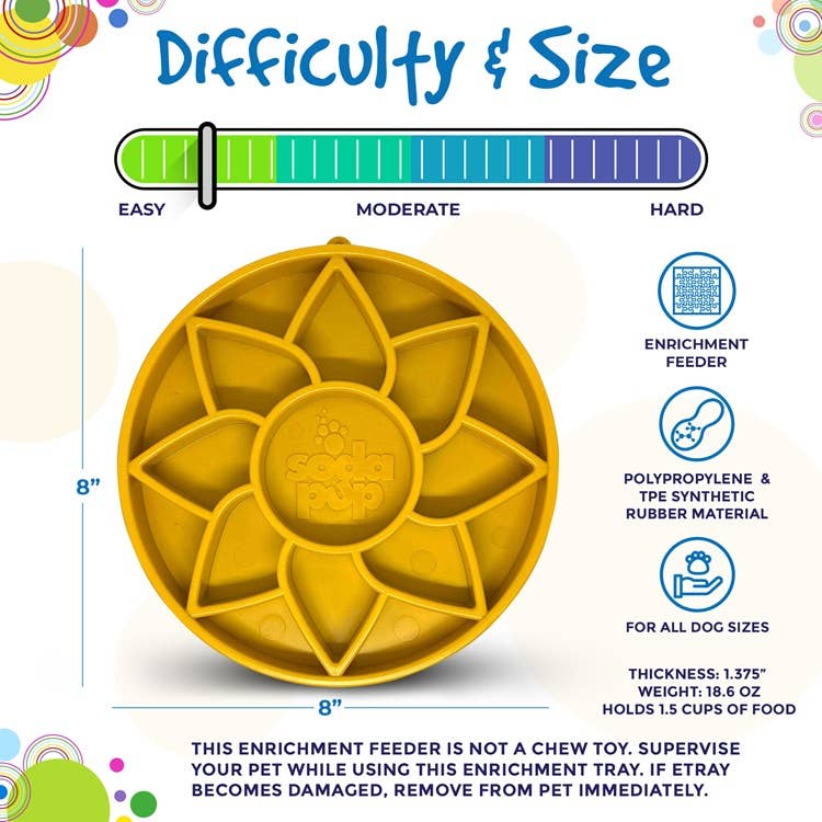 Sunflower Design eTray Enrichment Slow Feeder Tray for Dogs - Yellow for wholesale on Faire3