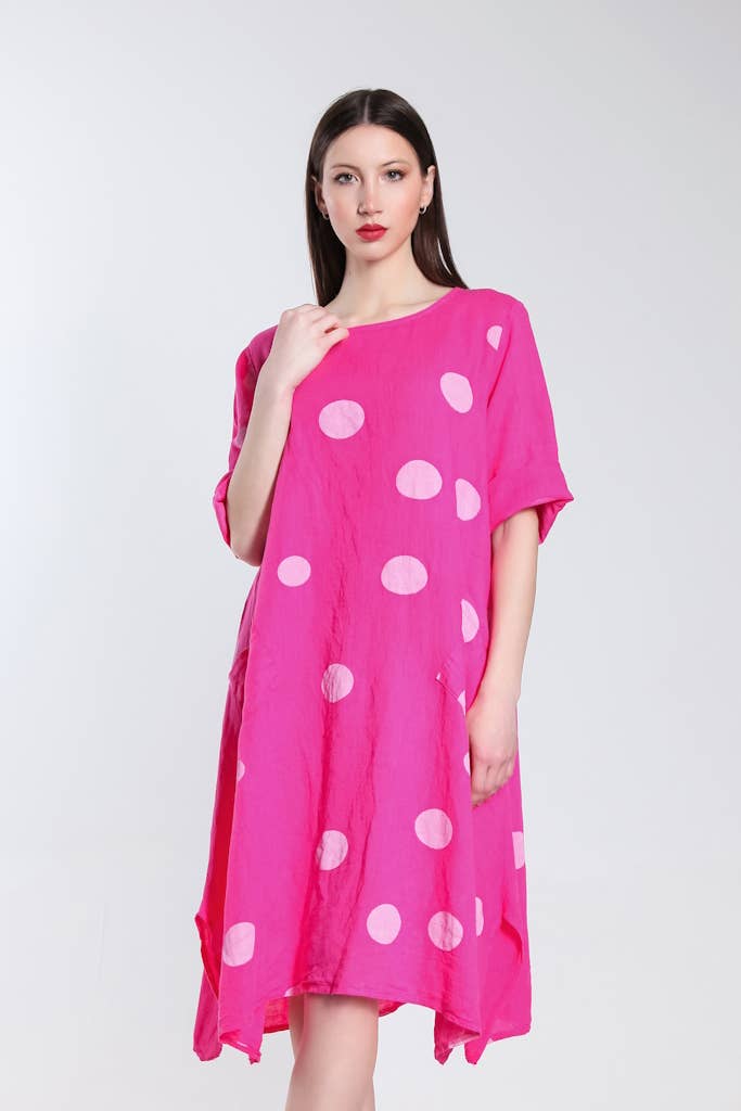 TINA Stephens Italy/Tees By Tina - Vendita all'ingrosso Vestito - Donna - Abito tascabile a pois di aprile (DSS165)6