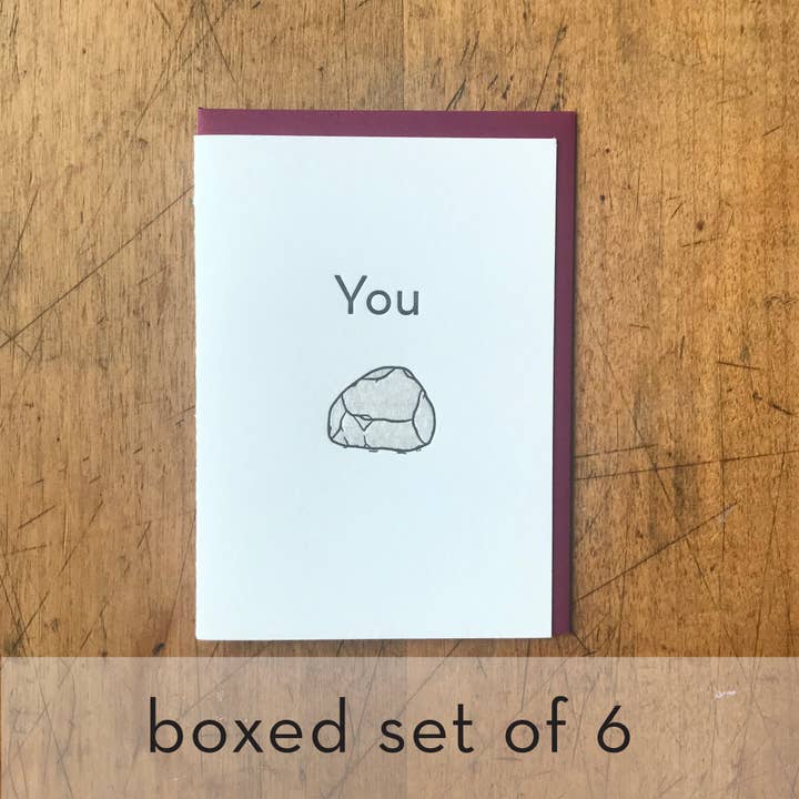 Cartão comemorativo You Rock - Caixa com 6 por atacado de Letterpress PDX