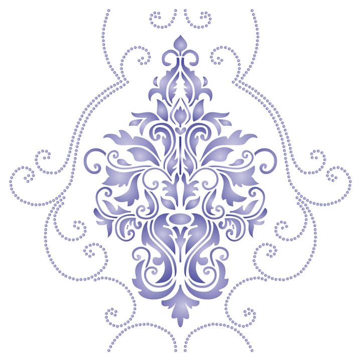 Large Damask Stencil | Reuseable | Mylar | 2pc | 1 size for wholesale by Craft Kreatively