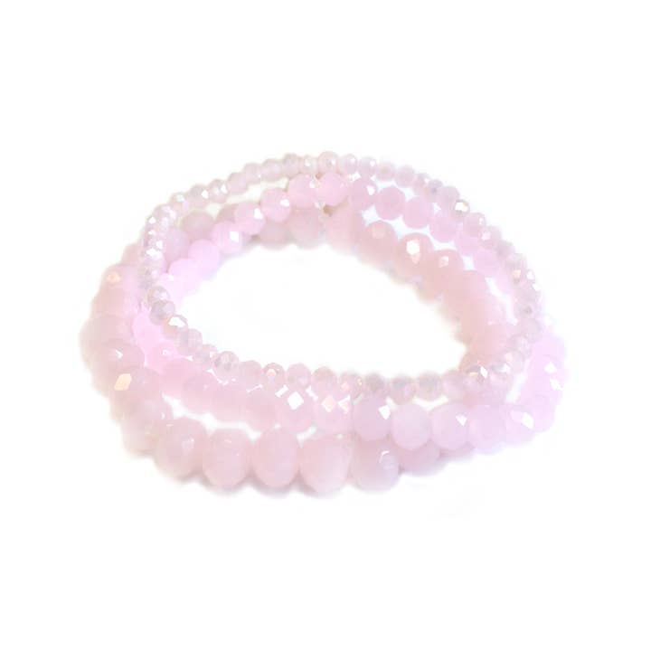 StarryNYC - Wholesale Jewelry Set - 3 Pcs Set Stackable Crystal Glass Beaded Stretch Bracelets9