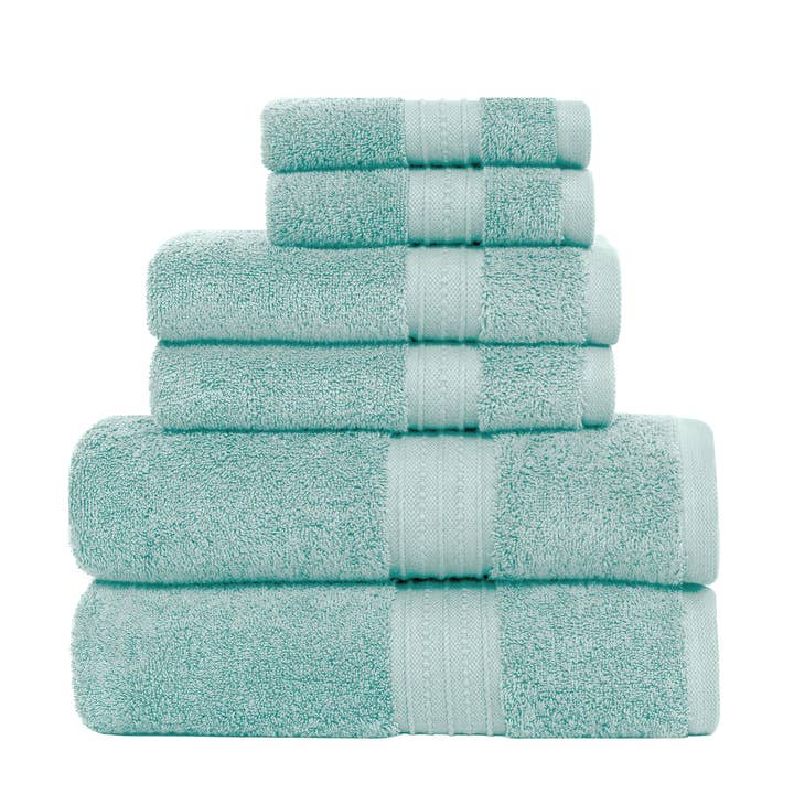 Feather & Stitch New York - Wholesale Towel Set - 100% Cotton 6-Piece Quick Dry Bath Towel Set
