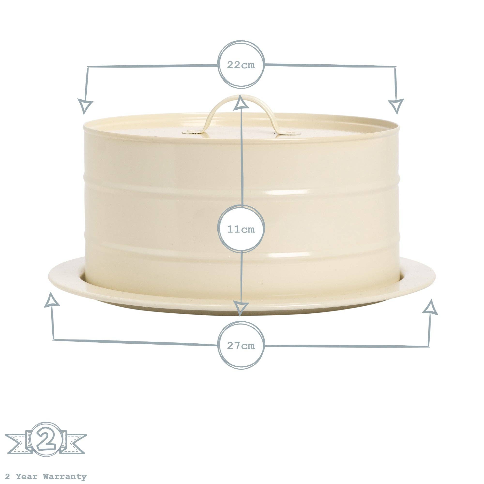 Rinkit Ltd - Wholesale Cake Stand - Harbour Housewares Metal Cake Tin - Cream5