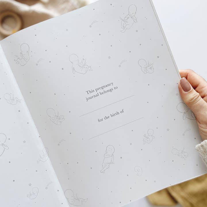 Blush And Gold - Wholesale Diary – Maternity - Pregnancy Journal (Grey) expectant mum + parents to be gift3