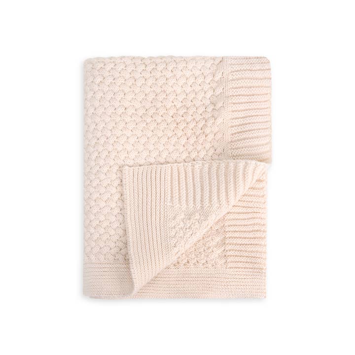 Viverano Organics - Wholesale Bedding Blanket - Kids & Baby - Moss Knit Baby Blanket+Bunny Ring Rattle Gift Set (Organic)4