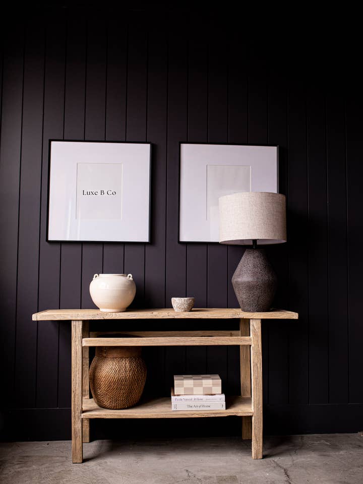 Alameda Reclaimed Elm Wood Console Entry Way Table  for wholesale by Luxe B Co