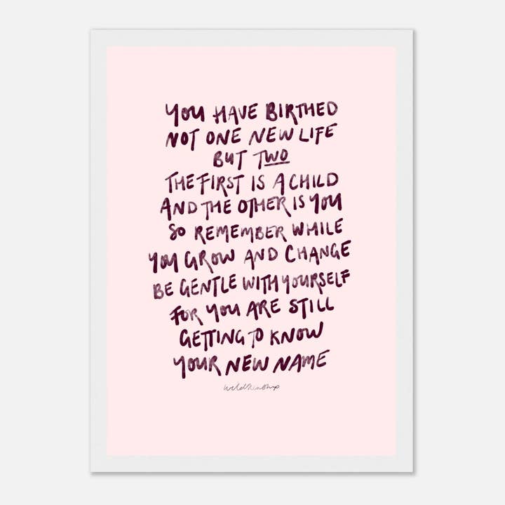 'Il tuo nuovo nome' - Poster di affermazioni postparto - Regalo per neomamma per la vendita all'ingrosso da parte di Wildkinship