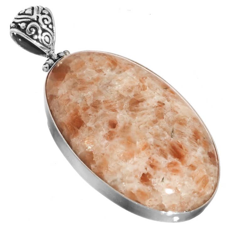 FifiRose - Wholesale Pendant/Charm Necklace - 925 sterling silver genuine orange calcite crystals sterling pendant, 2 1/8"