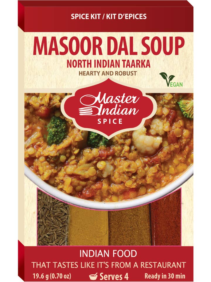 Masoor Dal Soup (Vegan) - Cooking Spice kit for wholesale by Master Indian Spice