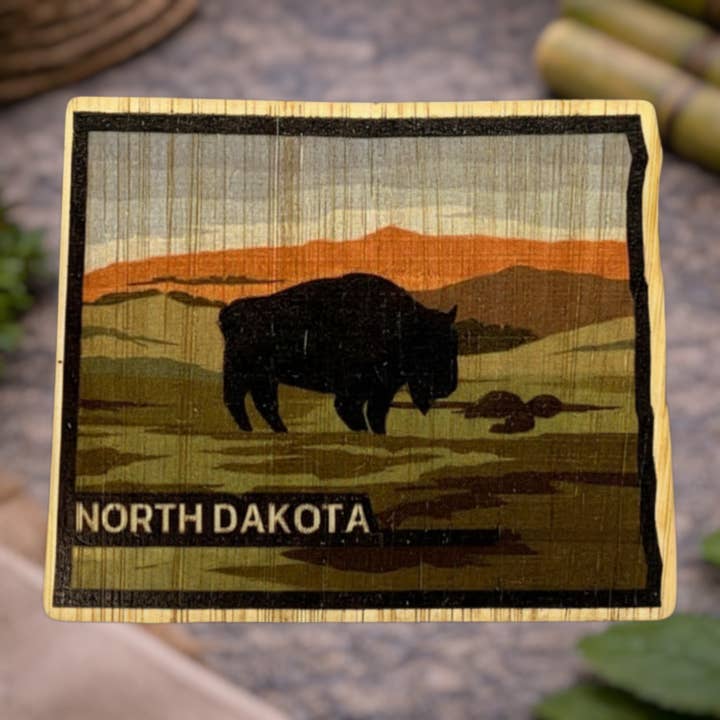 North Dakota Eco-Friendly Bamboo Sticker for wholesale by Bamboo Wood Stickers