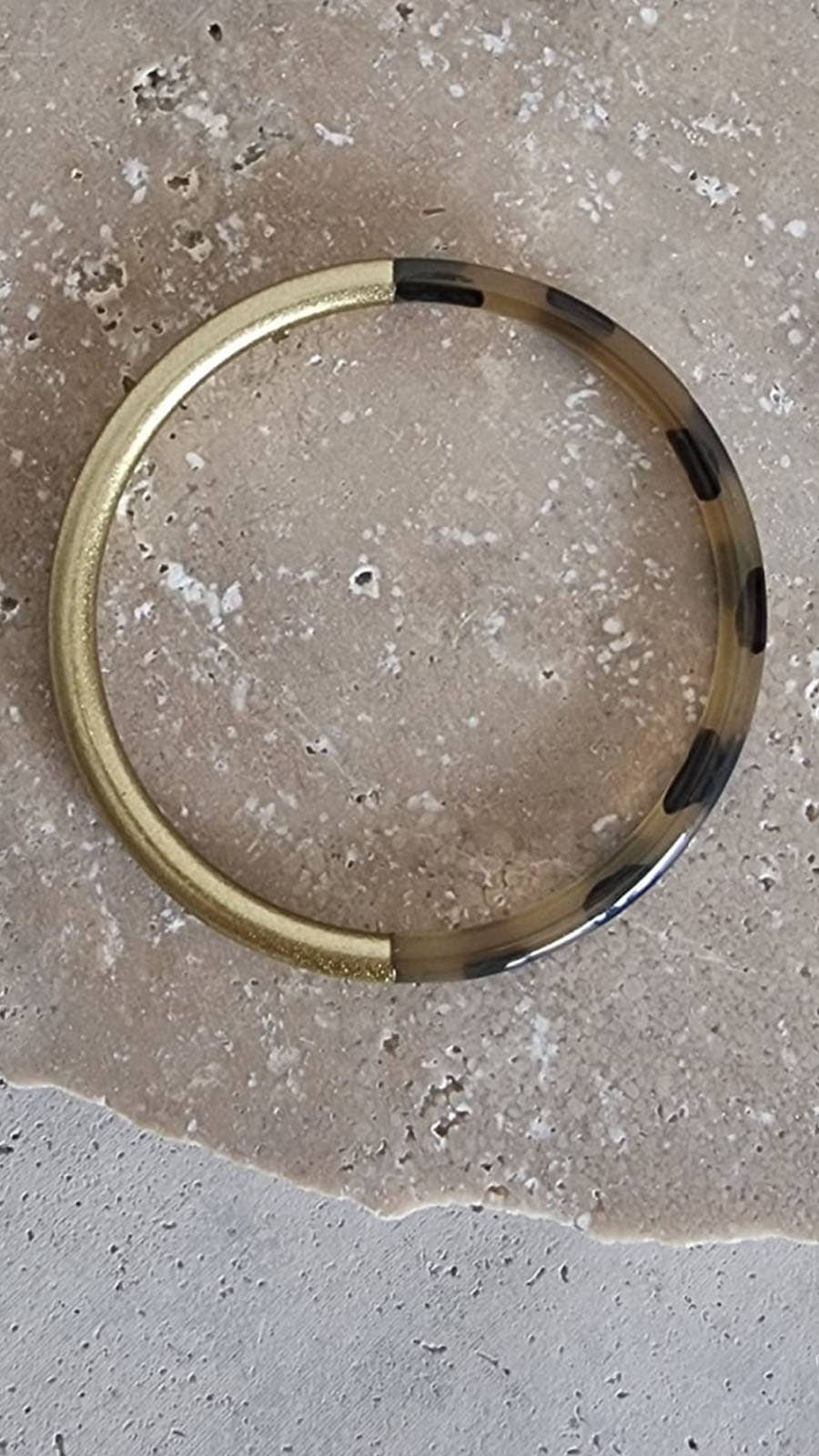 Le Coin Sauvage - Wholesale Armband - Hoornarmband - 5 mm - Luipaard duo goud1