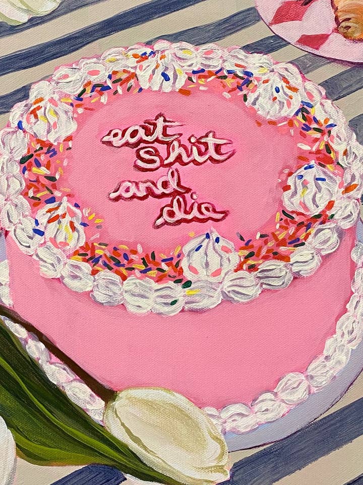 Estampado de tarta de naturaleza muerta con mala educación para venta al por mayor de Lindsey Cherek Waller, LLC
