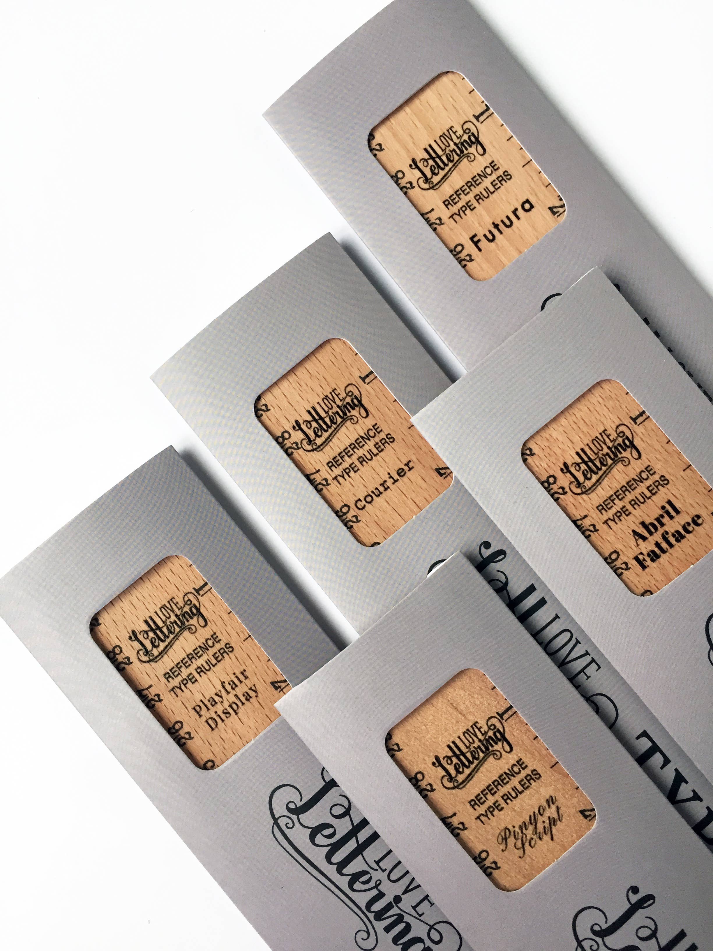 Love Lettering - Wholesale Ruler - 12"/30cm Wooden Ruler with Typeface Reference2