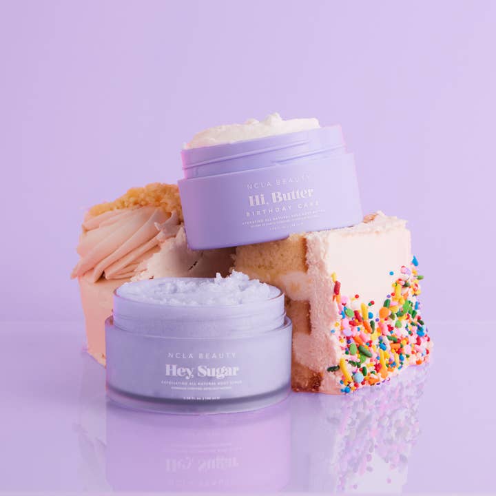 NCLA Beauty - Wholesale Body Scrub/Exfoliant - Birthday Cake Body Scrub + Body Butter Set1